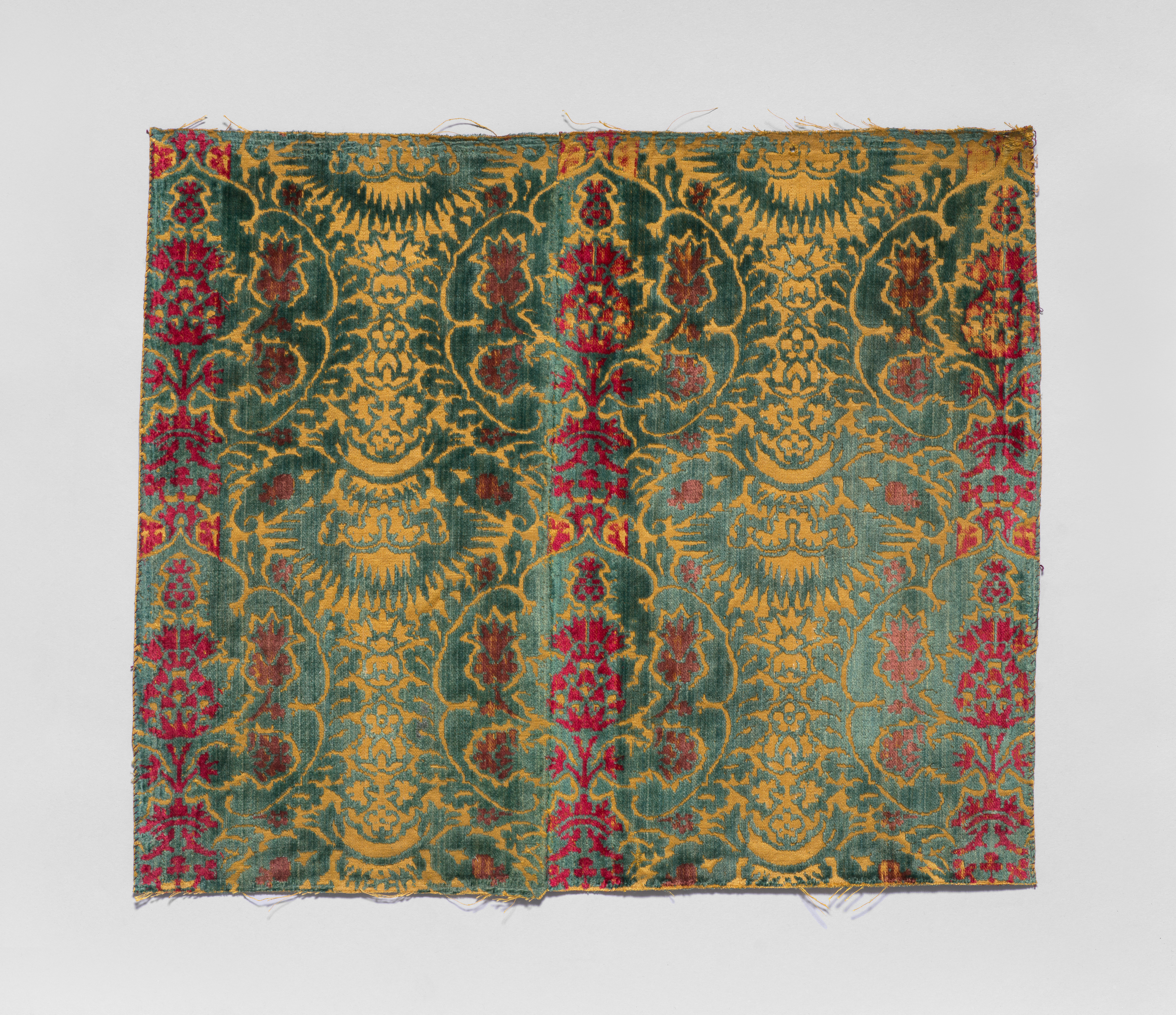 Antique Patterned Velvet Textile Fragment