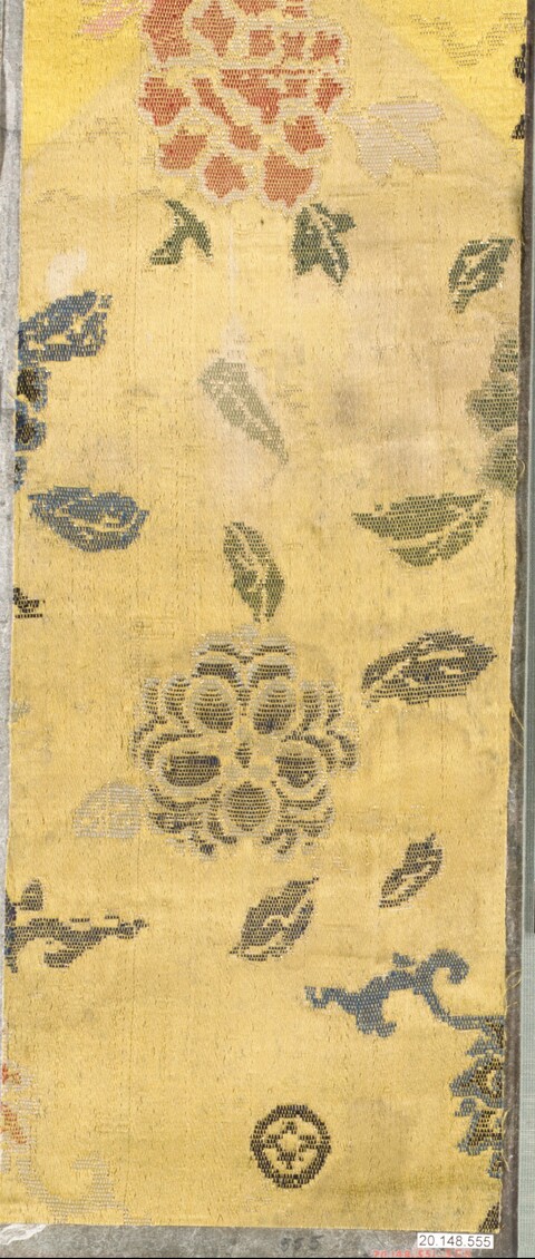 Yellow Ground Floral Antique Silk Fragment