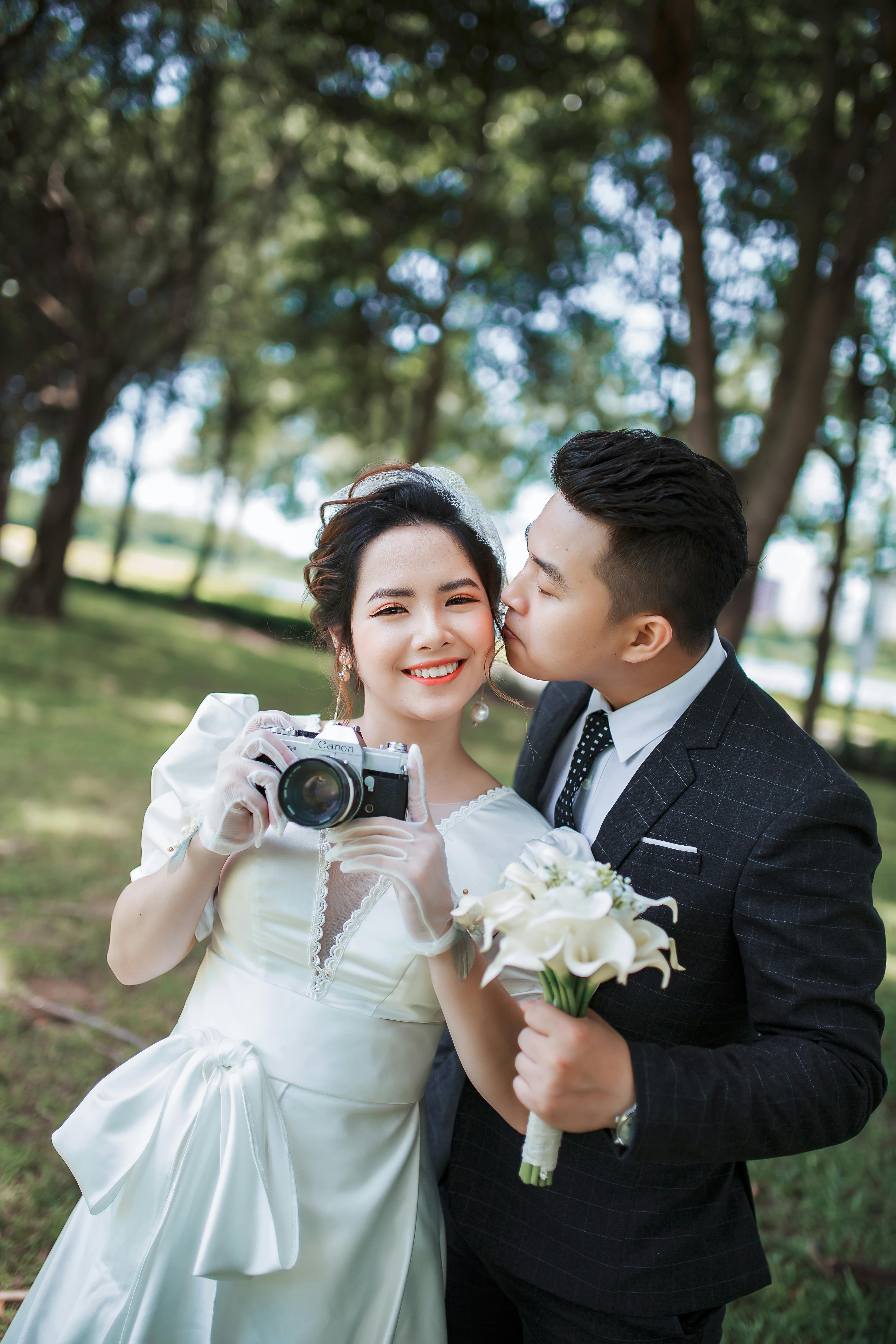 Outdoor Wedding Couple Portrait