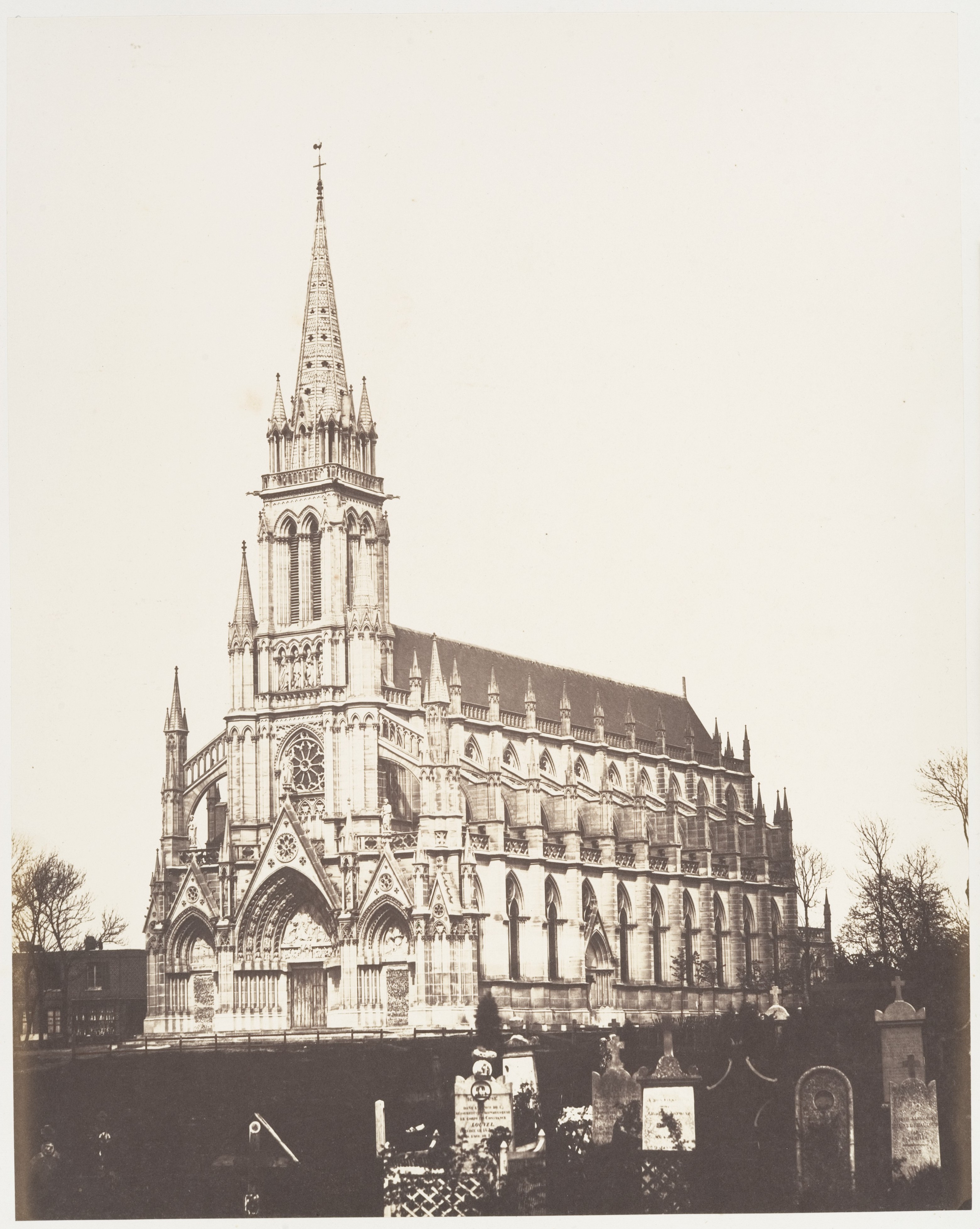 Vintage Gothic Church and Cemetery