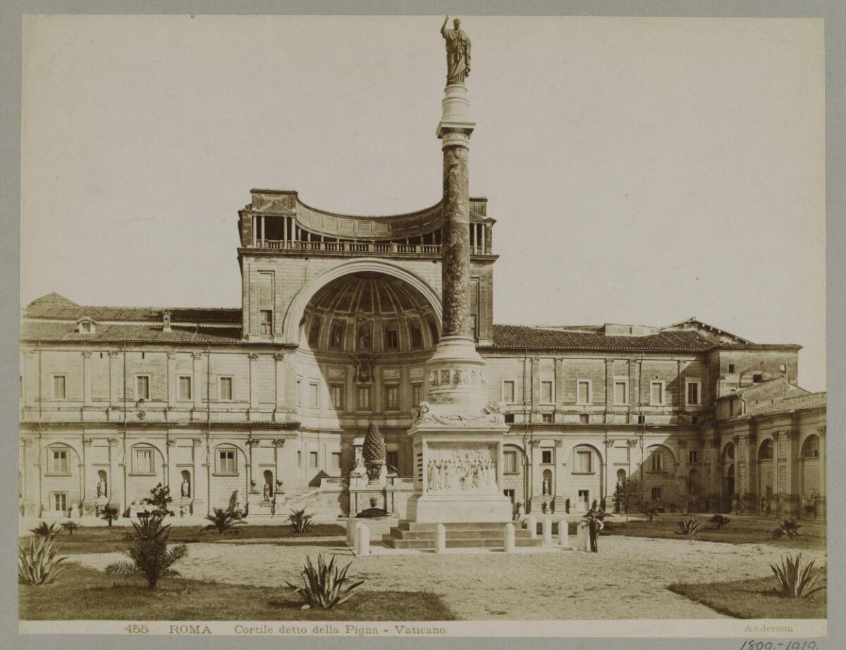 Vatican Cortile della Pigna Old Photo