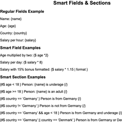 Smart Fields & Sections