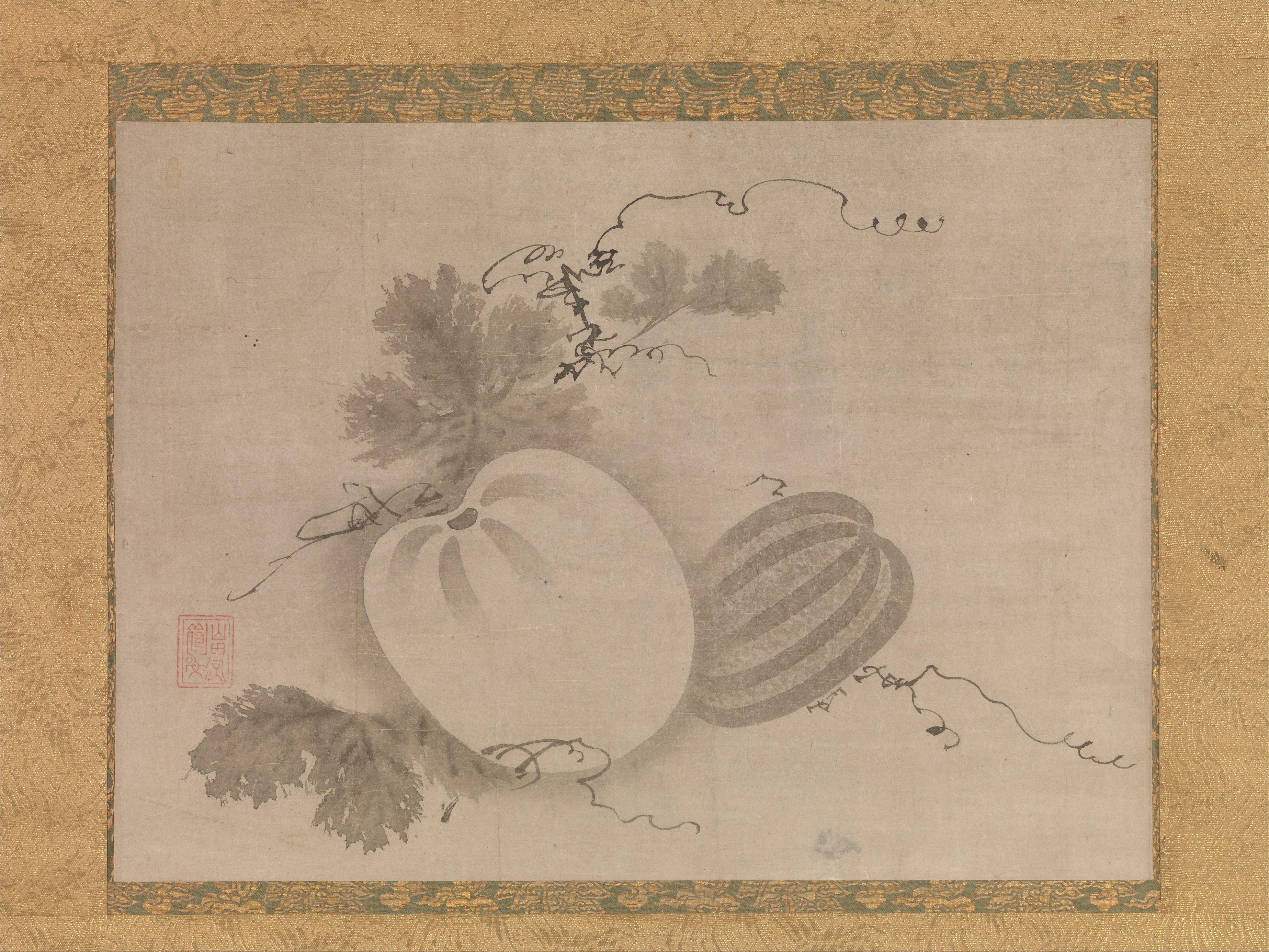 Ink Painting of Two Melons