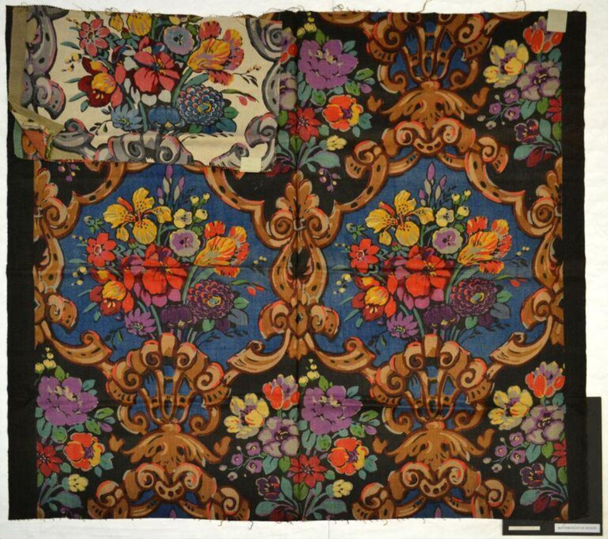 Vintage Floral Printed Textile Sample