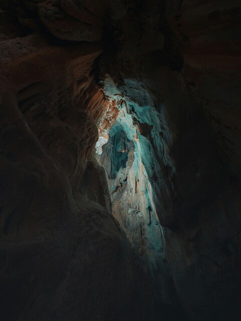Dim Natural Cave Interior