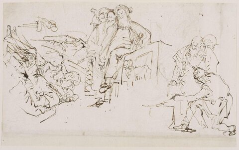 Ink Sketch of Grouped Figures