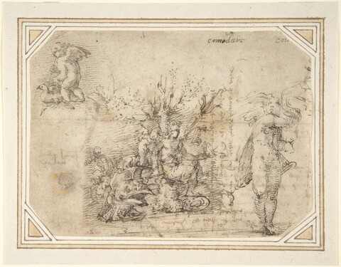Pen and Ink Sketch of Classical Figures