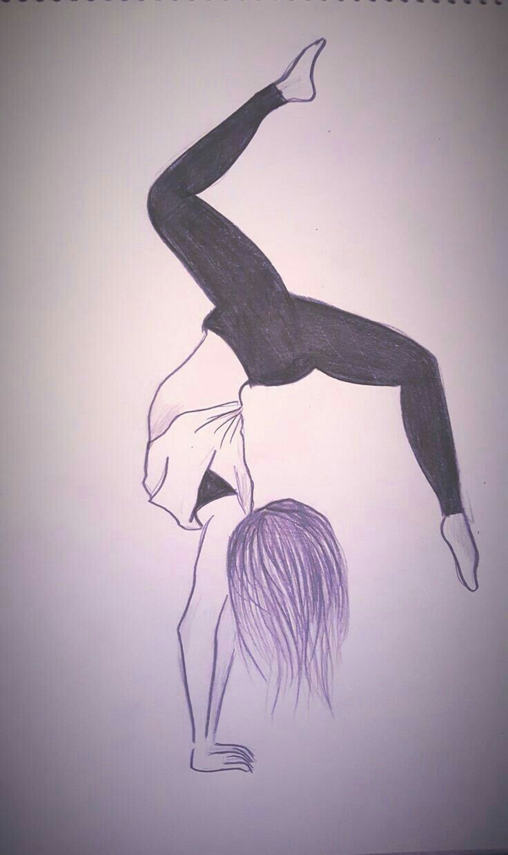 Handstand Dancer Pencil Sketch