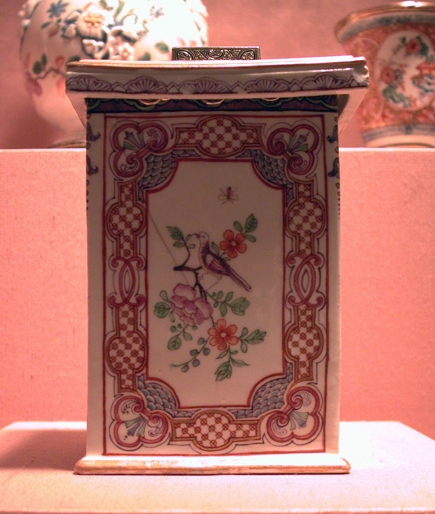 Floral and Bird Painted Porcelain Box