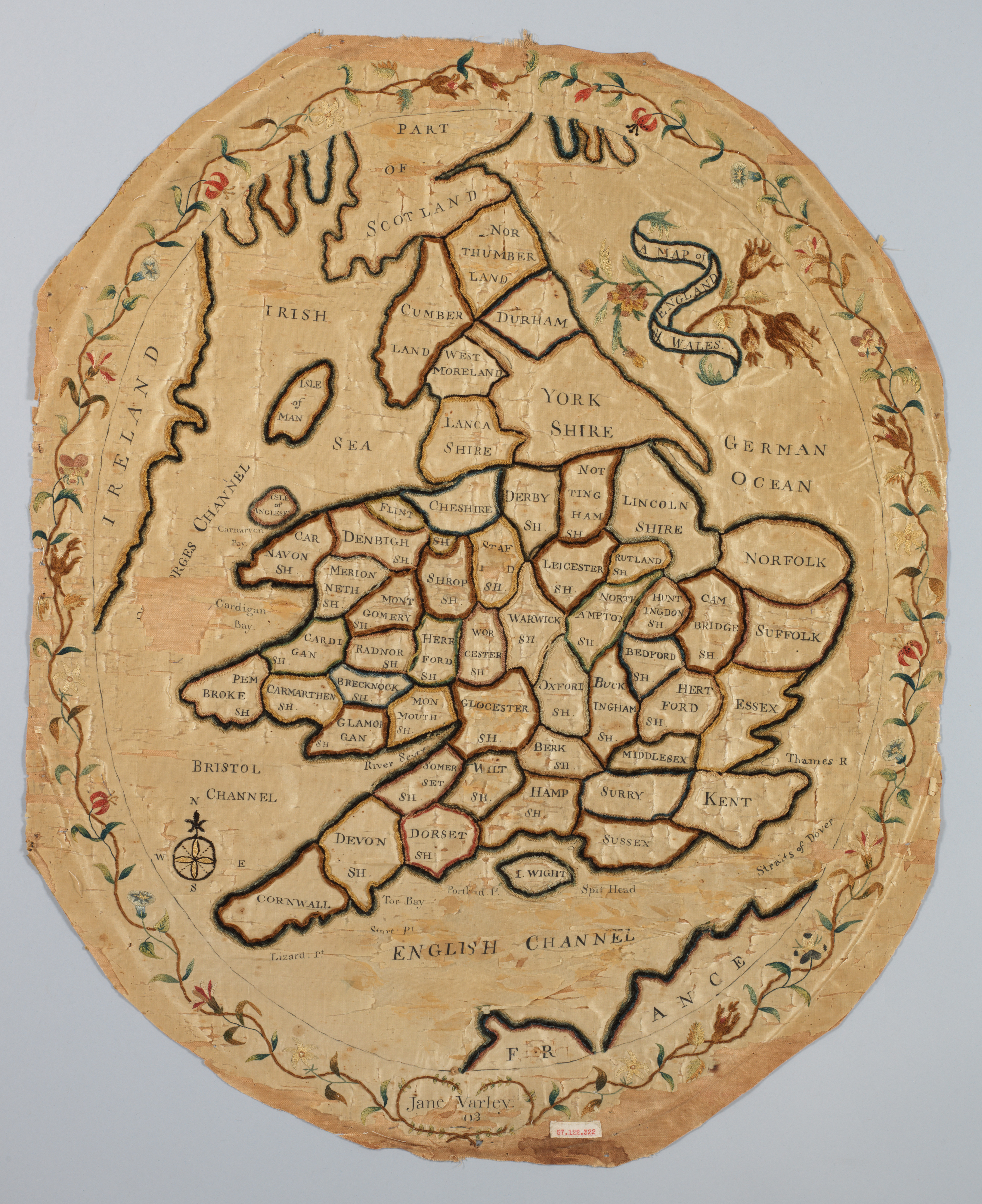 Embroidered Map of England and Wales — Maps