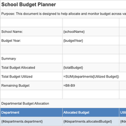 School Budget Planner