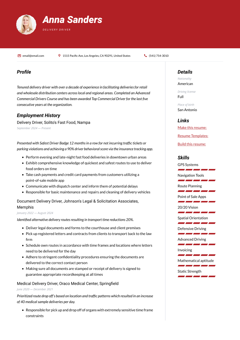 Delivery Driver Resume and CV Examples_14