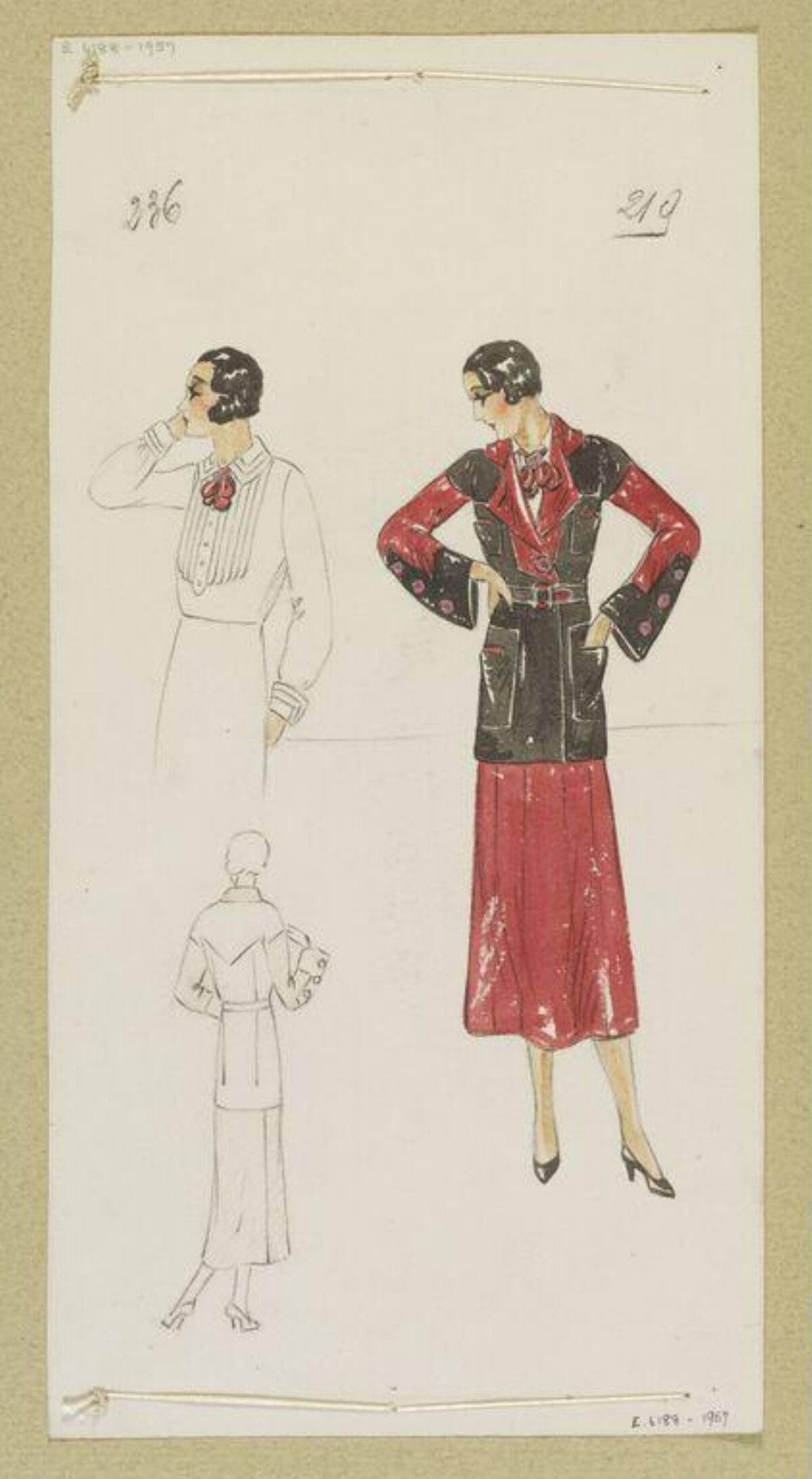 1930s Women's Fashion Design Sketches