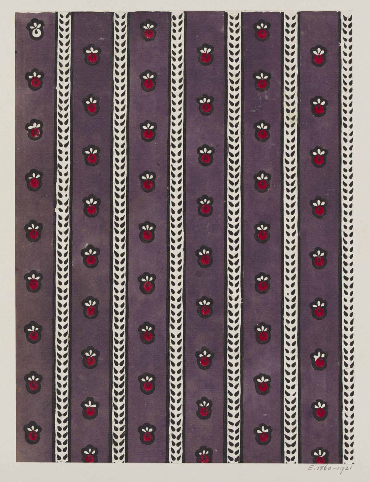 Vintage Purple Striped Floral Textile Pattern