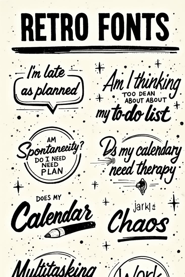 Retro Fonts Sample Collection