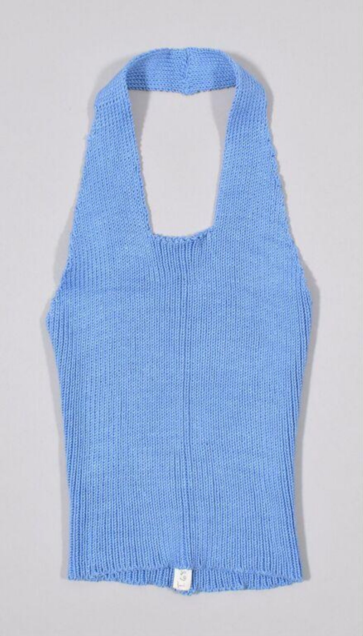 Light Blue Halter Knit Top