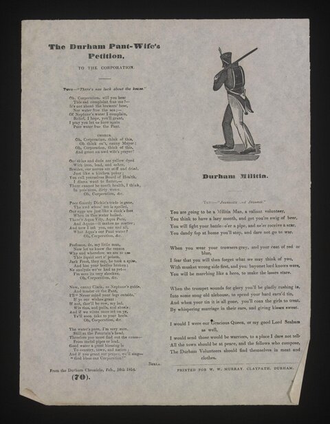 1854 Durham Broadside Ballads Sheet