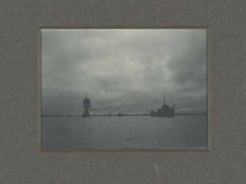 Vintage Ships on Overcast Sea