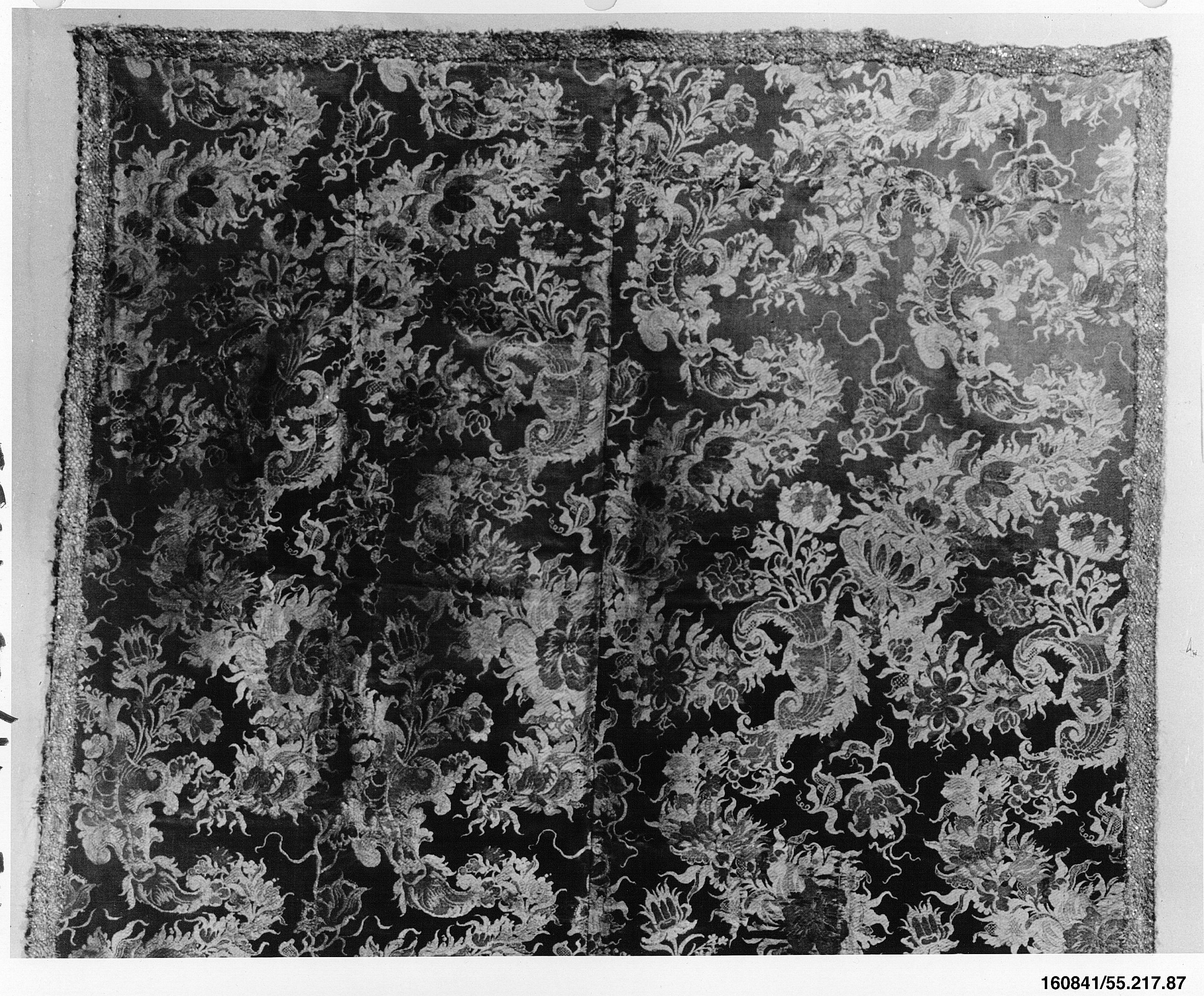 Antique Floral Woven Textile Panel