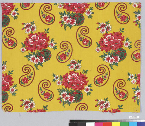 Yellow Background Floral Printed Fabric