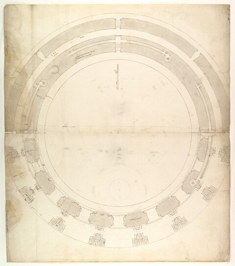 Antique Circular Architectural Plan