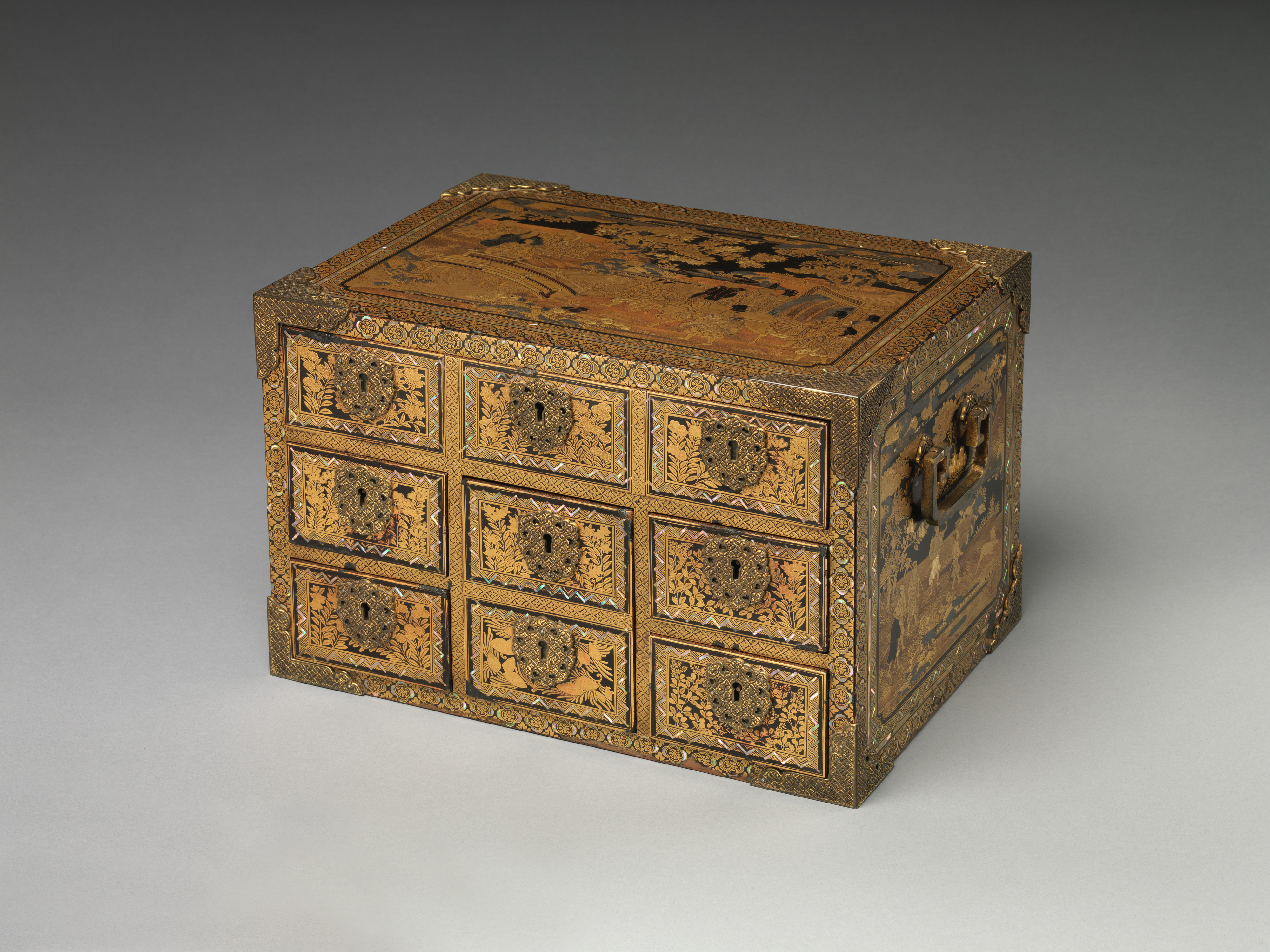Gold Lacquered Antique Storage Chest