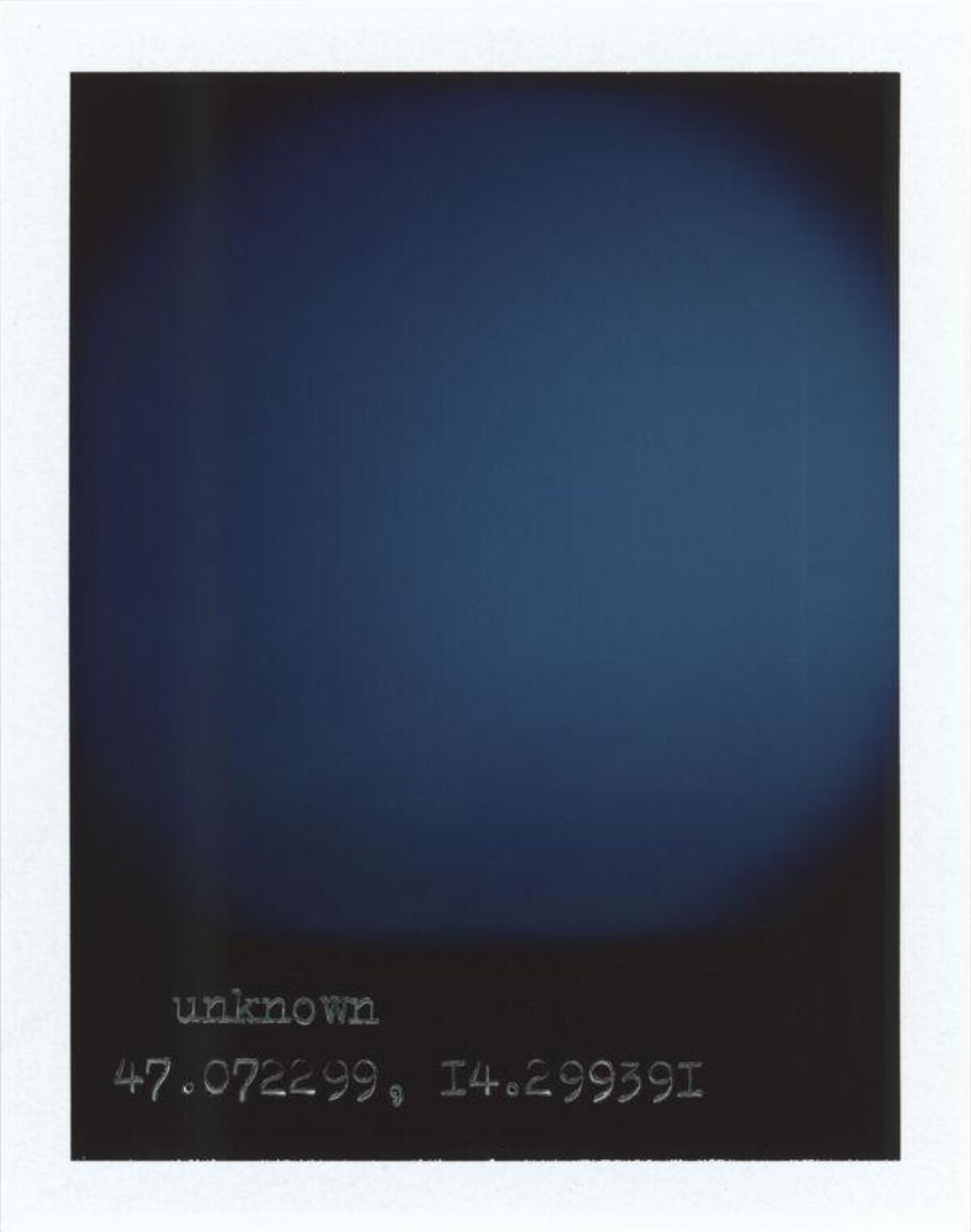 Unknown Coordinate Minimal Blue Polaroid