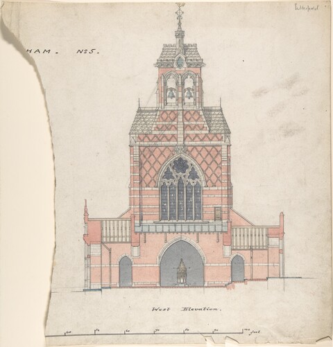 Architectural Drawing of Church West Elevation