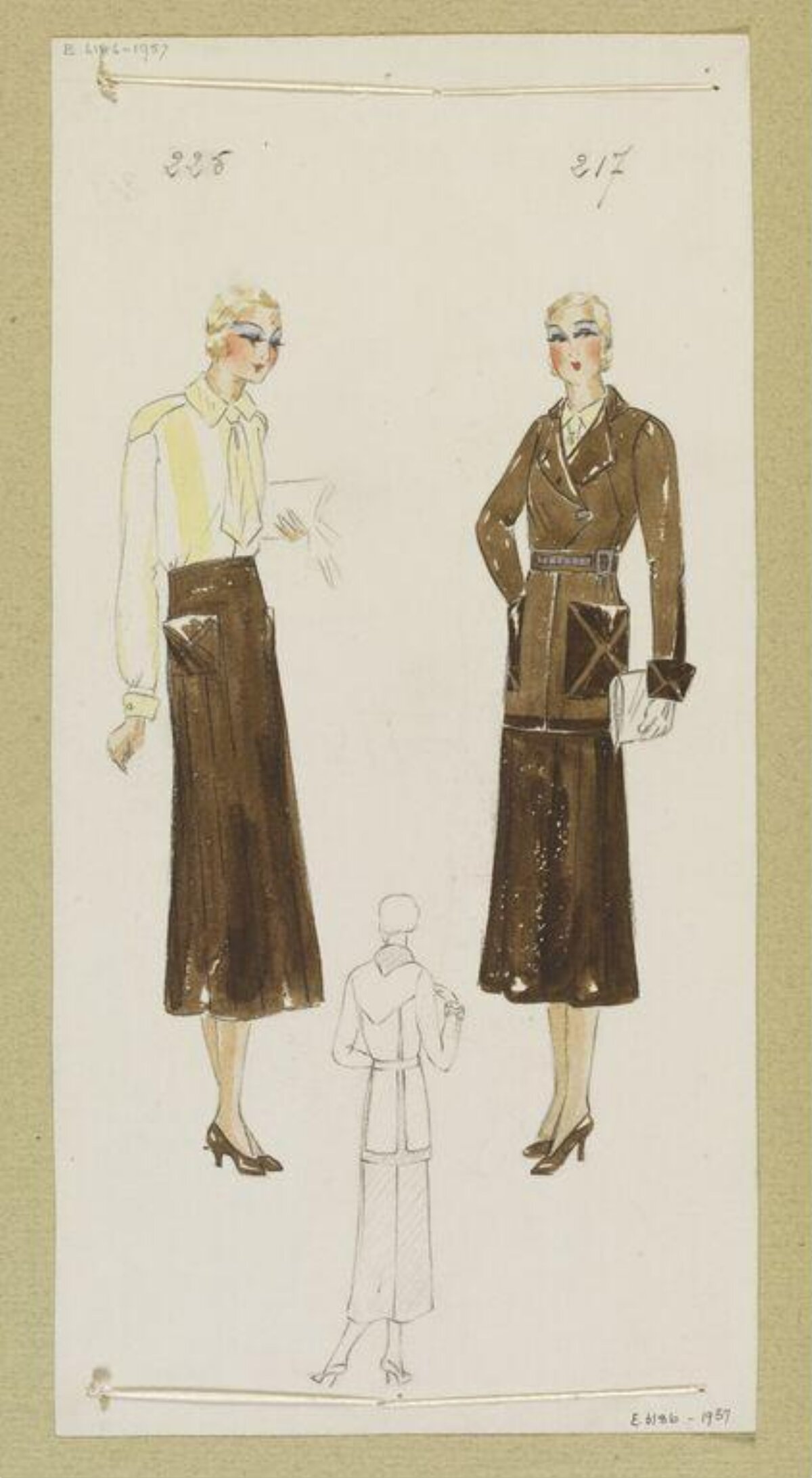 Vintage Women's Fashion Design Sketches