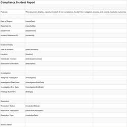Compliance Incident Report