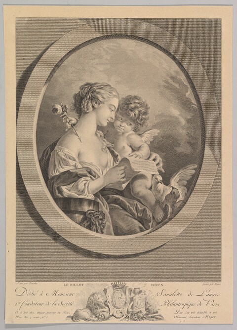 Le Billet Doux Antique Engraving