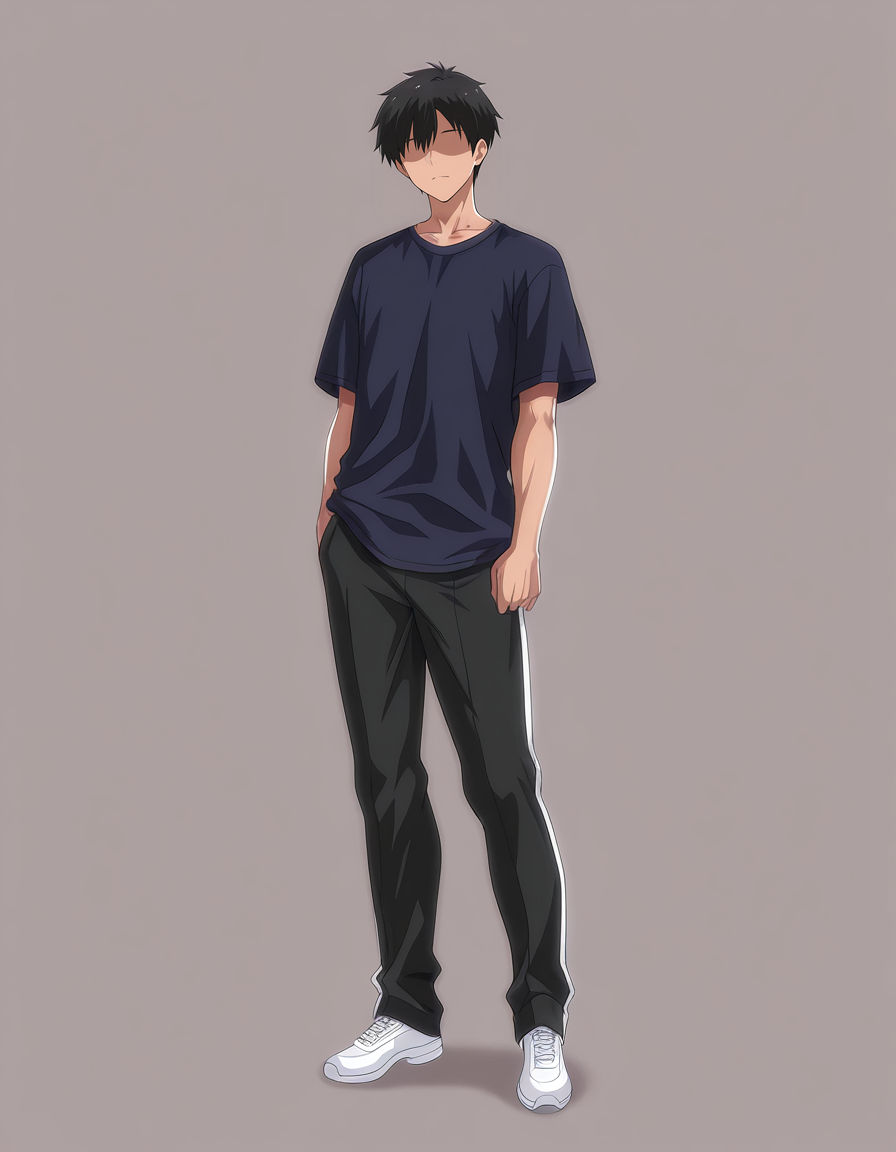 Anime Young Man in Casual Outfit