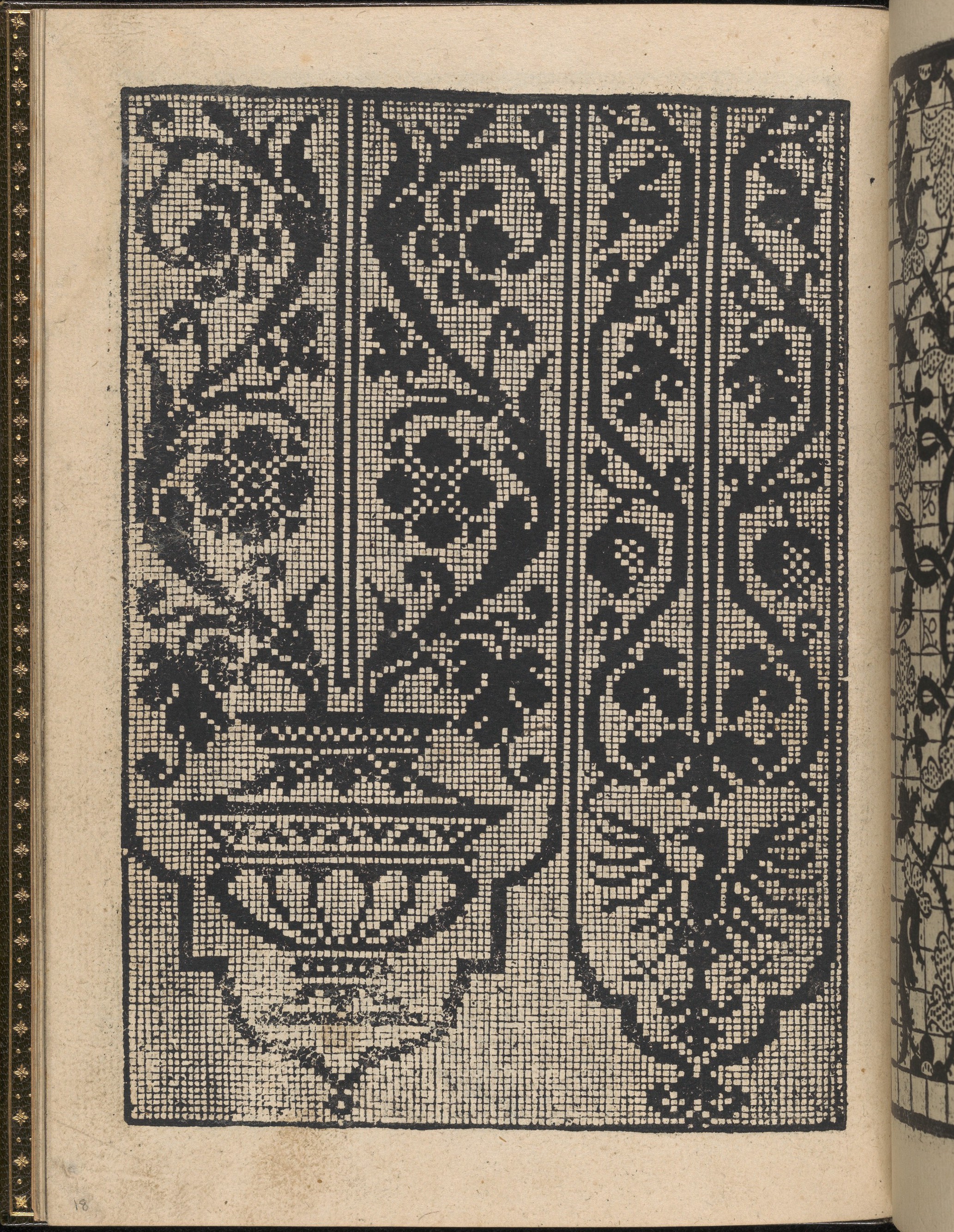 Antique Cross-Stitch Floral Pattern