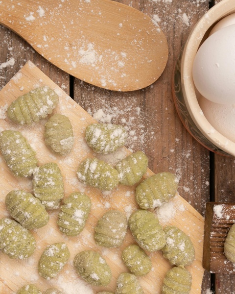 Uncooked Homemade Green Gnocchi