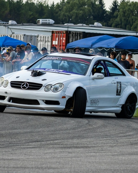 White Modified Mercedes Drift Race Car