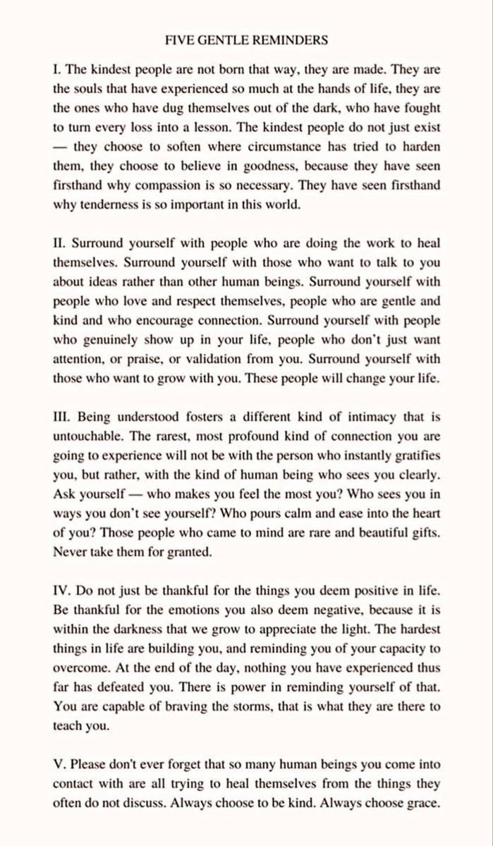 Five Gentle Reminders