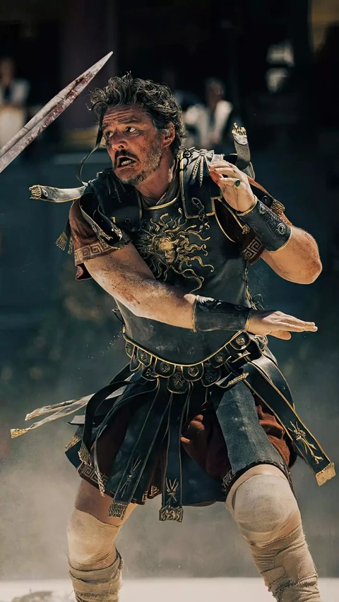 Armored Roman Gladiator in Combat Stance