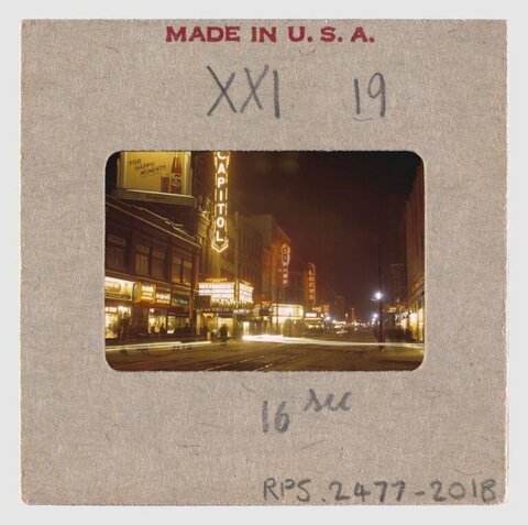 Vintage US Downtown Night View