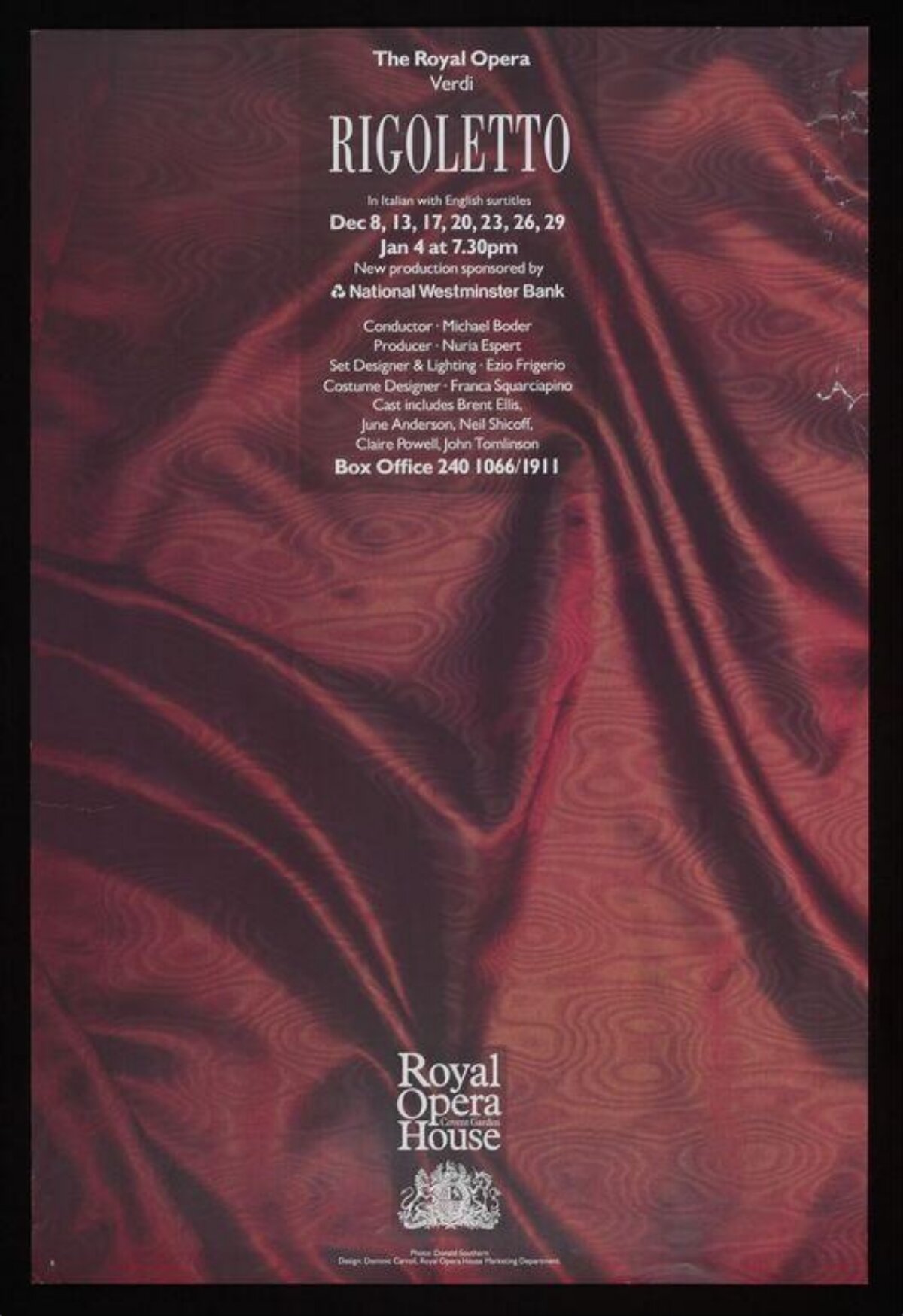 Royal Opera Rigoletto Performance Poster