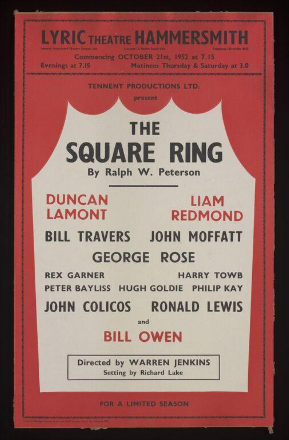 1952 The Square Ring Theatre Poster