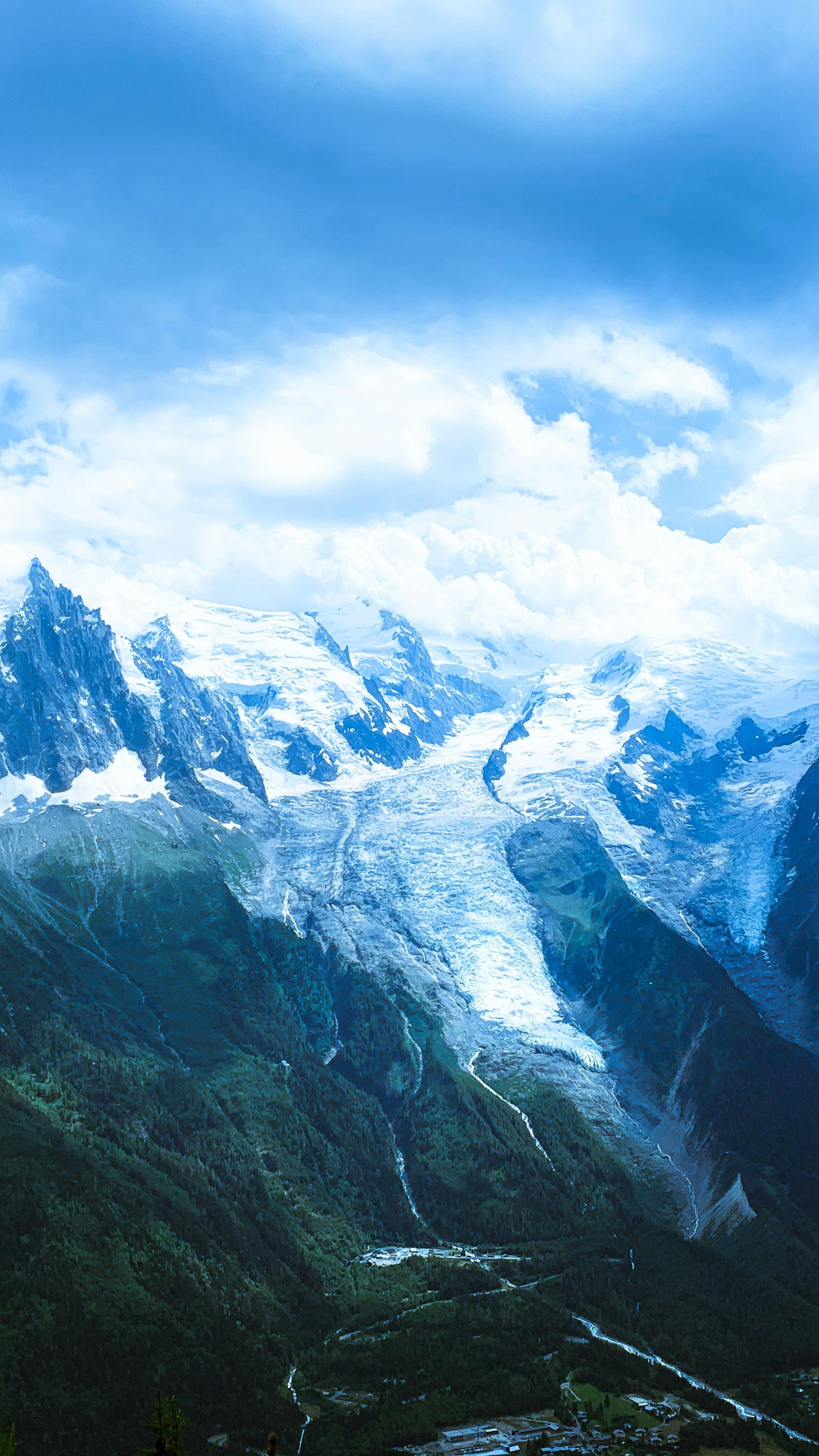 Snow-capped Mountain Glacier Valley