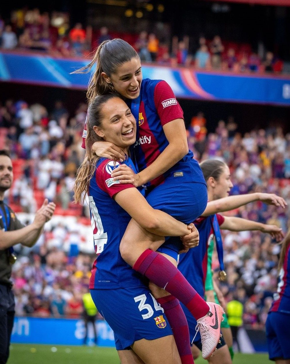 Barcelona Women Players Celebrating Victory