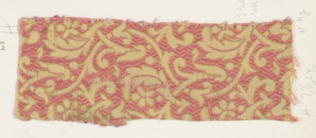 Antique Pink Floral Woven Fabric Sample