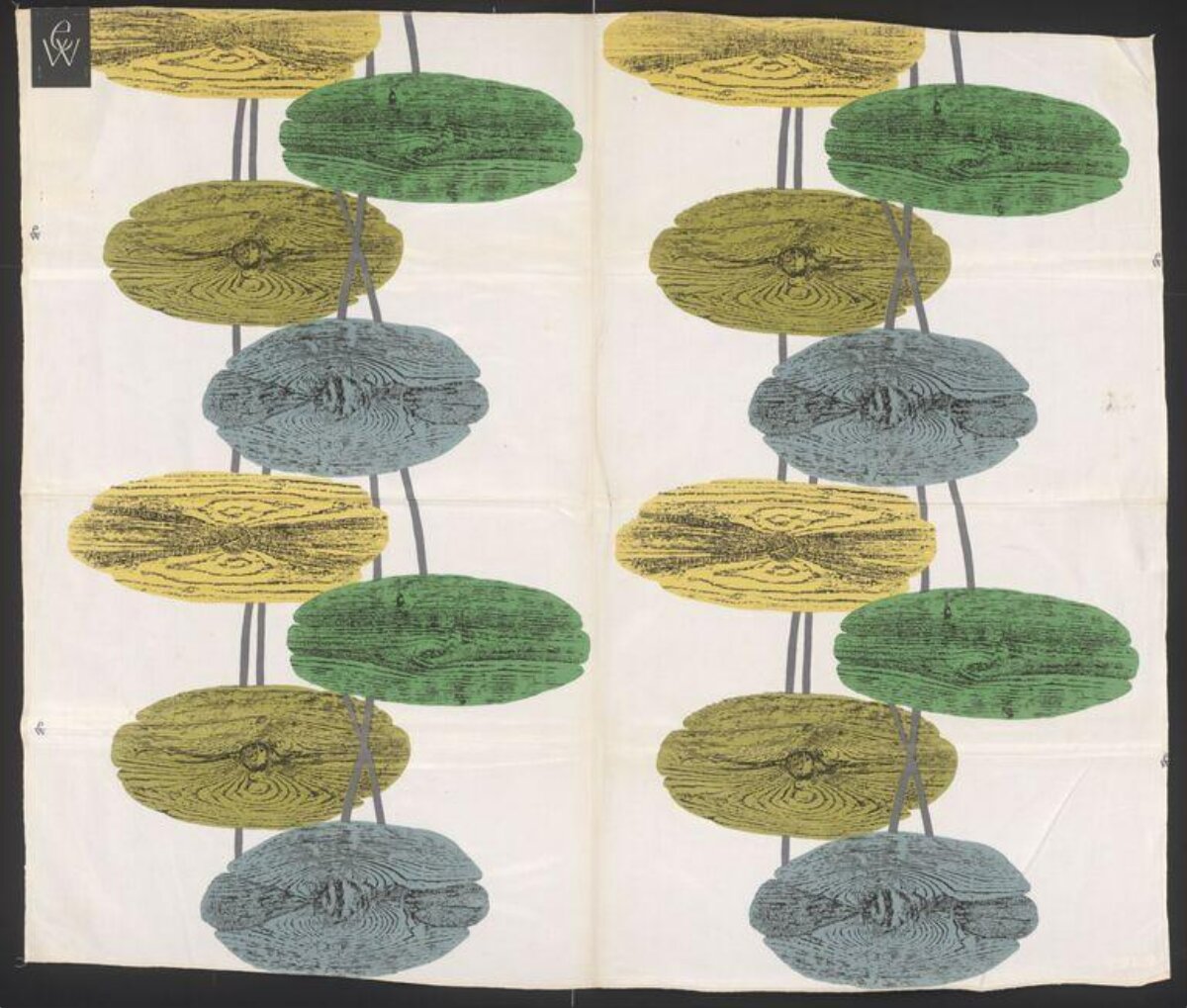 Vintage Abstract Oval Textile Pattern