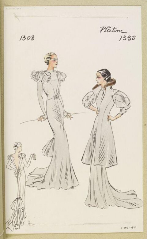Vintage Haute Couture Fashion Sketches