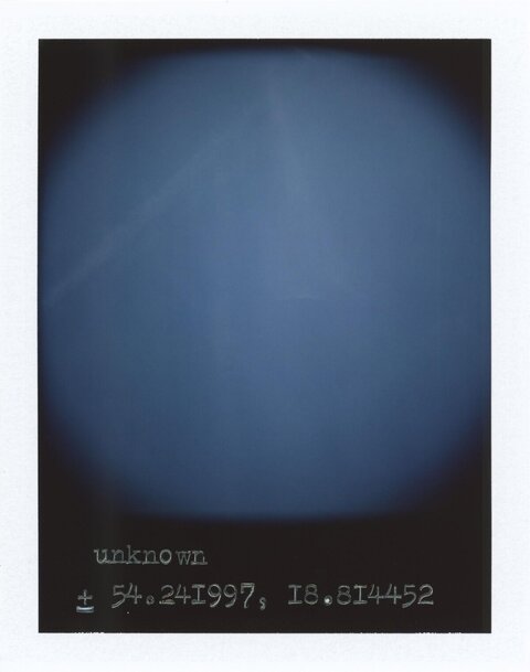 Blue Sky Polaroid with Unknown Coordinates
