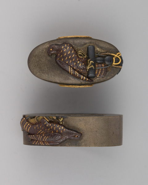 Carved Hawk Japanese Sword Fittings