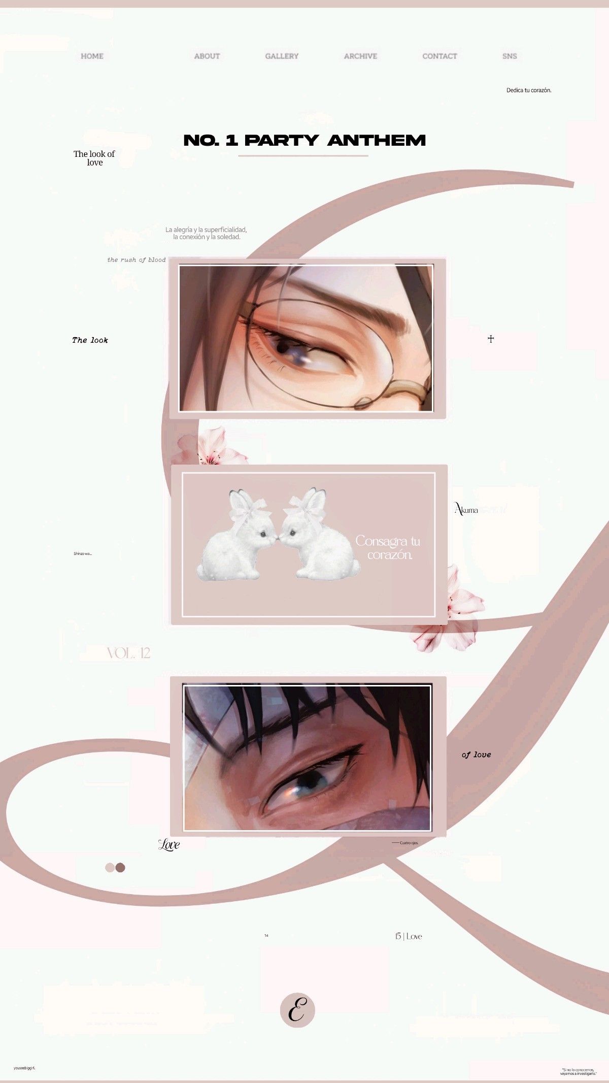Aesthetic Anime Fan Art Webpage Layout