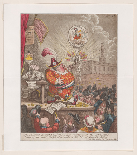 The Theatrical Bubble Satirical Caricature