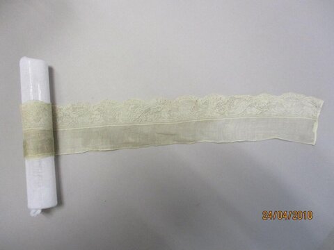 Unrolled Pale Yellow Lace Trim